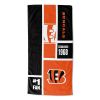 [Personalization Only] OFFICIAL NFL Colorblock Personalized Beach Towel - Bengals - Personalization Only