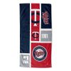 [Personalization Only] OFFICIAL MLB Colorblock Personalized Beach Towel - Twins - Personalization Only