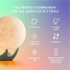 Moon Lamp, 3D Printing Lunar Lamp Night Light with White Hand Stand - 3D Galaxy Lamp