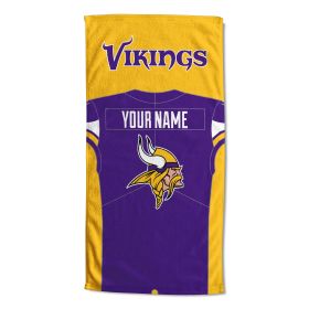 [Personalization Only] OFFICIAL NFL Jersey Personalized Beach Towel - Minnesota Vikings - Personalization Only