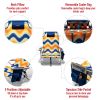 Reclining Beach Chair Outdoor Folding Lounge Chairs for Adults 5 Position Adjustable with Cooler Bag and Cushioned Neck Rest Backpack(2 pack) - Orange