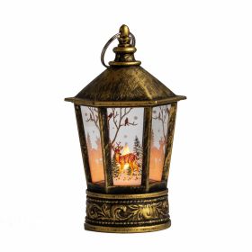 Vintage Decorative Lanterns Led Pumpkin Lantern for Halloween Christmas - copper