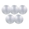 8 Inches 5 Pcs Silver Chinese Style Paper Lantern Blank Decorative Hanging Lanterns for Garden Party Wedding Lampshade - Default