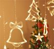 Led Christmas Elk Curtain Light Ice Strip Light Holiday Lights Red Bedroom Room Window Decorative Light String - warm white1