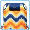 Reclining Beach Chair Outdoor Folding Lounge Chairs for Adults 5 Position Adjustable with Cooler Bag and Cushioned Neck Rest Backpack(2 pack) - Orange