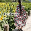 Red Flower Portable Changing Cloak Cover-Ups Instant Shelter Beach Pool Fashion Photo-shoots Camping Dressing Cover Cloth - Default