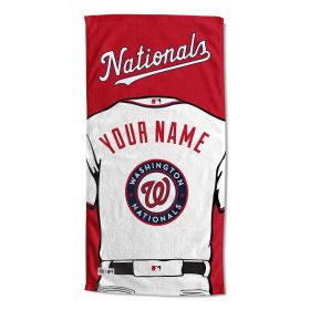 [Personalization Only] OFFICIAL MLB Jersey Personalized Beach Towel - Washington Nationals - Personalization Only