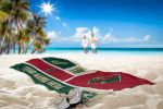 [Personalization Only] OFFICIAL NHL Colorblock Personalized Beach Towel - Minnesota Wild - Personalization Only